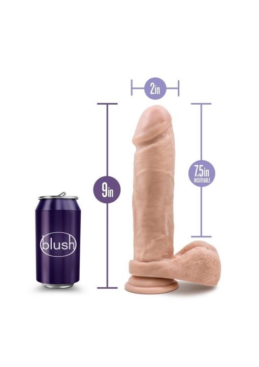 Au Naturel Dildo With Balls 9.5in - Vanilla - Image 4