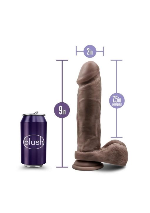 Au Naturel Dildo With Balls 9.5in - Chocolate - Image 4