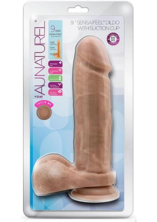 Au Naturel Dildo With Balls 9.5in - Caramel - Image 2