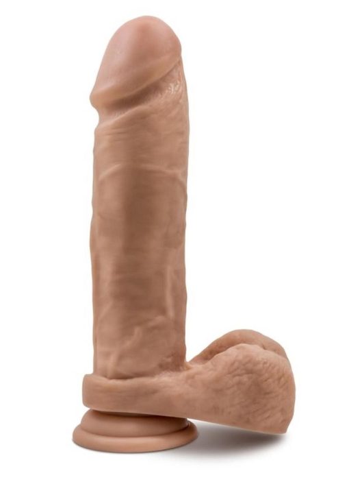 Au Naturel Dildo With Balls 9.5in - Caramel - Image 3