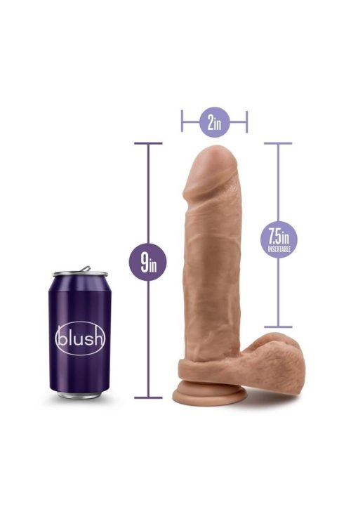 Au Naturel Dildo With Balls 9.5in - Caramel - Image 4