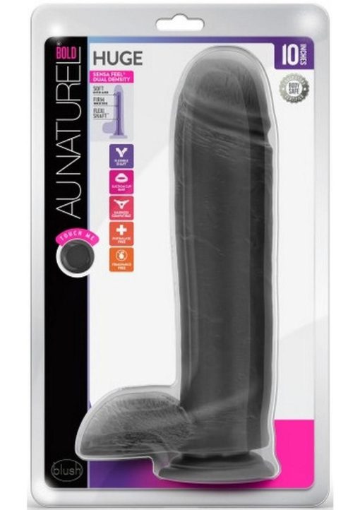 Au Naturel Bold Huge Dildo 10.5 inch Suction Cup Non Vibrating Black - Image 2