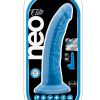 Neo Elite Dual Density Cock With Suction Cup Silicone Neon Blue 7.5 inch - Image 2
