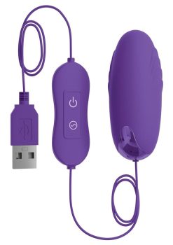 OMG! Bullets #Happy USB-Powered Silicone Vibrating Bullet - Purple