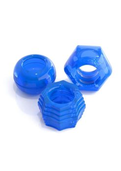 Classix Deluxe Cock Ring Set (2 piece kit) - Blue