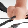 Fetish Fantasy Hollow Rechargeable Strap-On With Balls Flesh 9 Inches - Image 3
