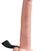 Fetish Fantasy Series Hollow Rechargeable Strap-On Dildo with Balls and Harness 11in - Vanilla