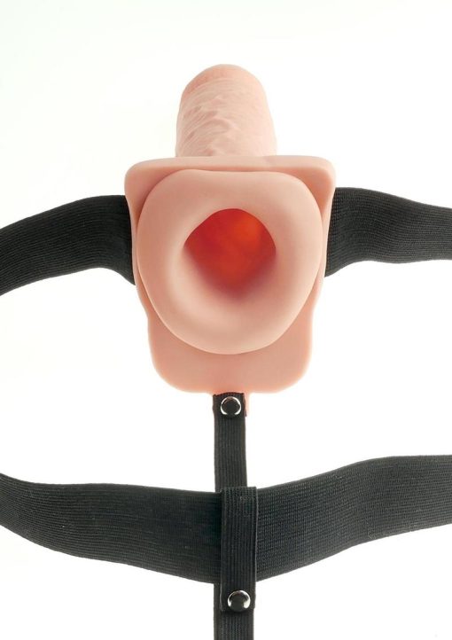 Fetish Fantasy Hollow Rechargeable Strap-On With Balls Flesh 11 Inches - Image 3