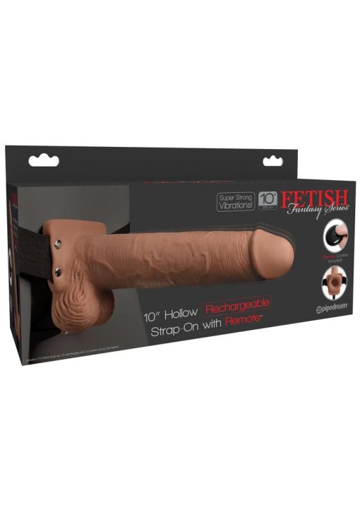 Fetish Fantasy Rechargeable Hollow Strap-on With Remote 10 inches Tan - Image 2