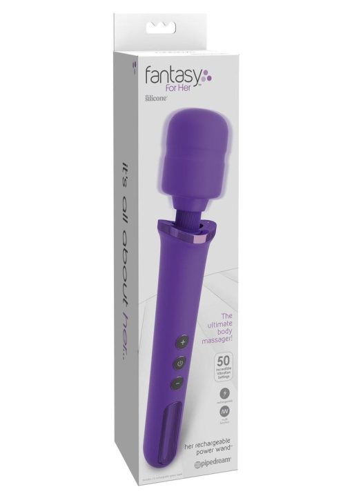 Fantasy For Her Rechargeable Power Wand Multispeed Silicone Purple - Image 2