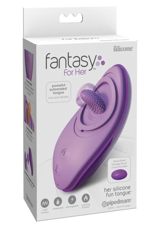 Fantasy For Her Silicone Fun Tongue Rechargeable Multi Function Waterproof Purple - Image 2