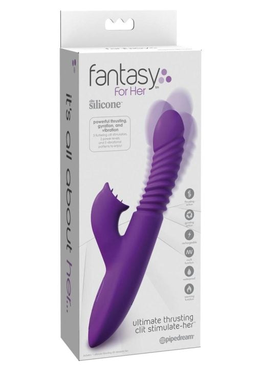 Fantasy For Her Ultimate Thrusting Clit Stimulate Her Rechargeable Waterproof Purple - Image 2