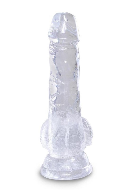 King Cock Clear Dildo with Balls 5in - Clear