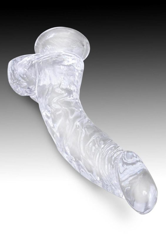 King Cock Clear Dildo with Balls 7.5in - Clear