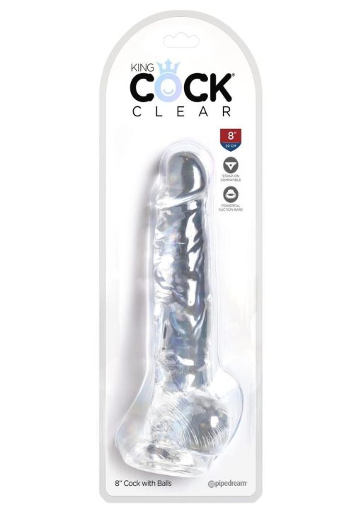 King Cock Clear 8 inch  With Balls Dildo Non Vibrating - Image 2