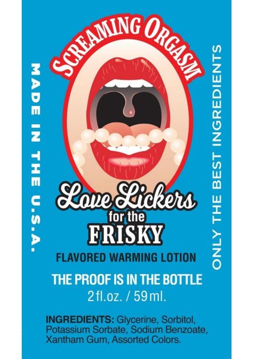 Love Lickers Raspberry Flavored Warming Massage Oil 1.76oz -Screamin Orgasm - Image 2