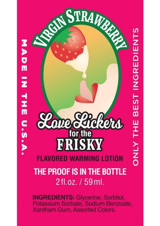 Love Lickers Strawberry FLavored Warming Massage Oil 1.76oz - Virgin Strawberry - Image 2