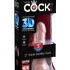 King Cock Plus Triple Density Dildo 5in - Vanilla - Image 2