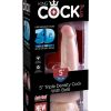 King Cock Plus Triple Density Dildo with Balls 5in - Vanilla - Image 2