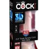 King Cock Plus Triple Density Dildo with Balls 6.5in - Vanilla - Image 2