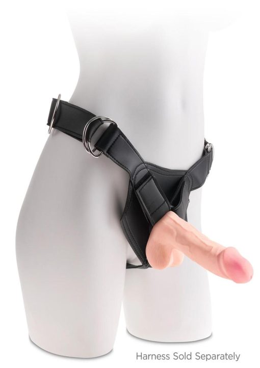 King Cock Plus Triple Density Dildo with Balls 7.5in - Vanilla - Image 3