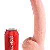 King Cock Plus Triple Density Dildo with Balls 10in - Vanilla - Image 3
