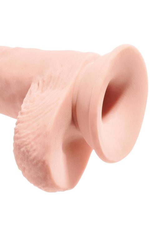 King Cock Plus Triple Density Fat Dildo with Balls 10in - Vanilla - Image 3