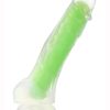 Neo Elite Glow in the Dark Dildo with Balls 7.5in - Green