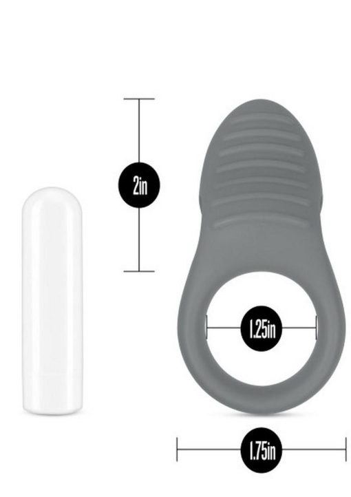 Noje C1 Rechargeable Silicone Cock Ring - Slate - Image 4