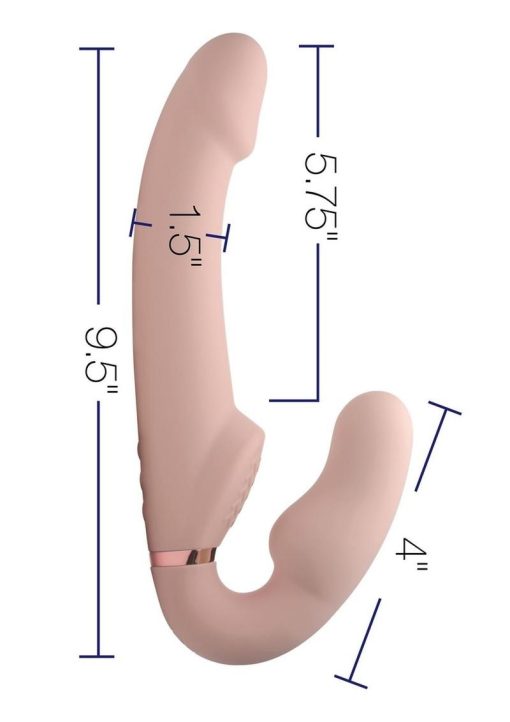 Strap U Inflatable Rechargeable Silicone Ergo Fit Strapless Strap-On with Remote Control - Vanilla - Image 4