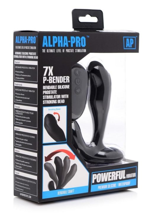 Alpha-Pro Bendable Prostate Stimulator with Stroking Bead - Black - Image 2