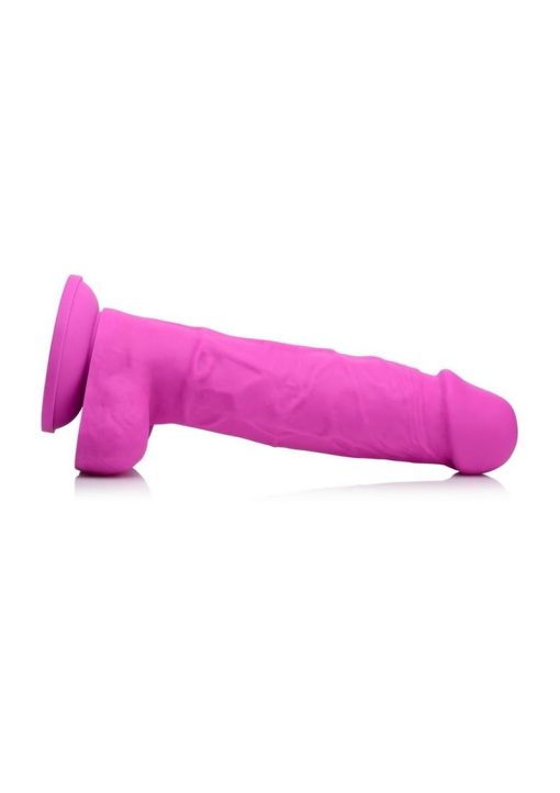 Strap U Power Pecker Silicone 7in Dildo with Balls - Pink - Image 4