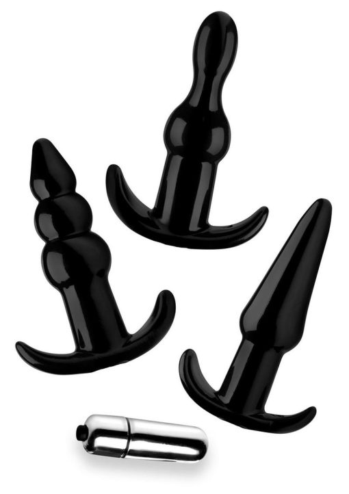 Frisky Thrill Trio Anal Plug Set - Black - Image 3