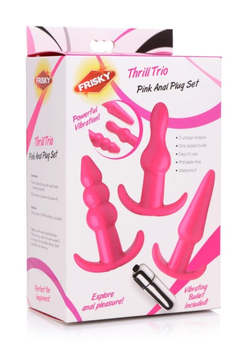 Frisky Thrill Trio Anal Plug Set - Pink - Image 2