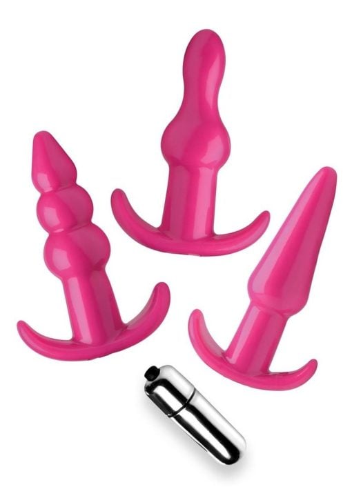 Frisky Thrill Trio Anal Plug Set - Pink - Image 3