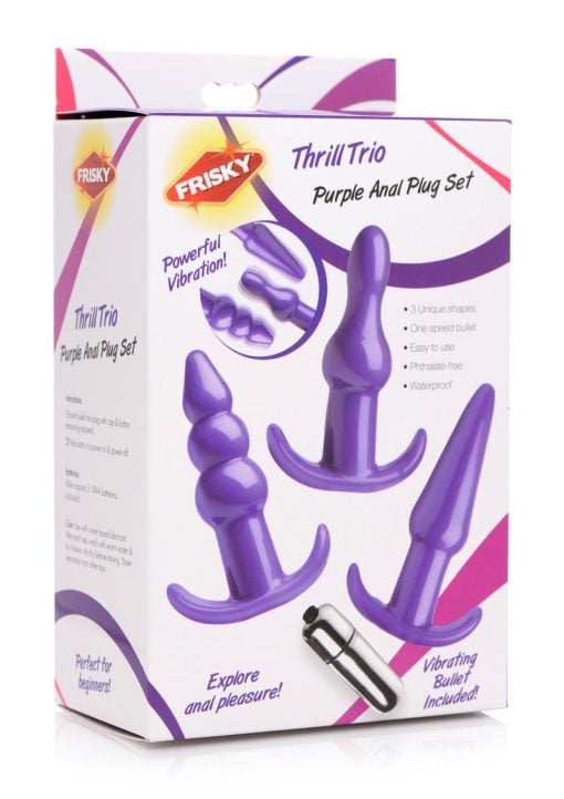 Frisky Thrill Trio Anal Plug Set - Purple - Image 2