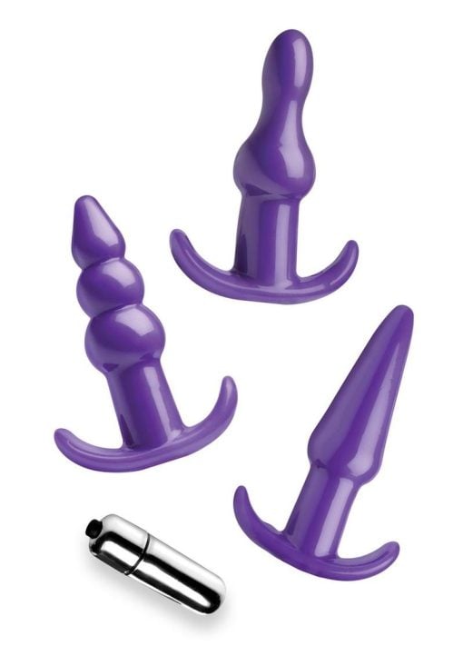 Frisky Thrill Trio Anal Plug Set - Purple - Image 3