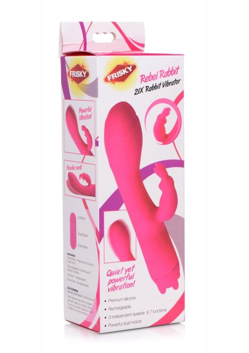 Frisky Rebel Rabbit 21X Rabbit Vibrator - Pink - Image 2