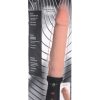 Master Series 8x Auto Pounder Rechargeable Silicone Vibrating and Thrusting Dildo With Handle 10in - Vanilla - Image 2