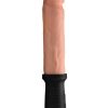 Master Series 8x Auto Pounder Rechargeable Silicone Vibrating and Thrusting Dildo With Handle 10in - Vanilla - Image 4