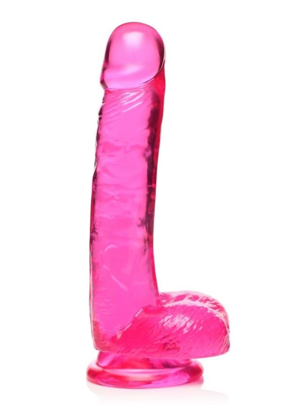 Lollicock Slim Stick Dildo with Balls 7in - Cherry Ice