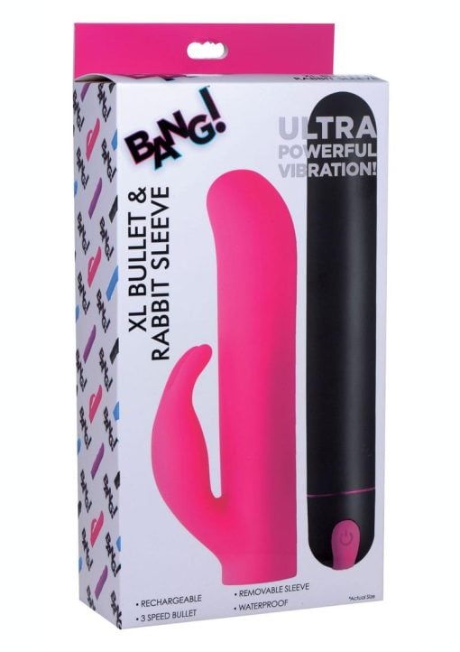 Bang! XL Bullet And Rabbit Silicone Sleeve Set - Pink - Image 2