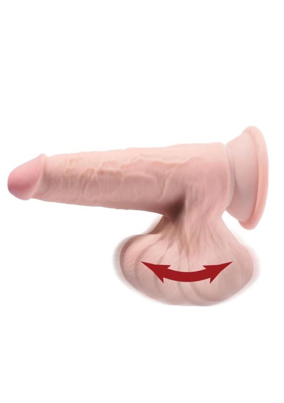 King Cock Triple Density Cock with Swinging Balls 7in - Vanilla