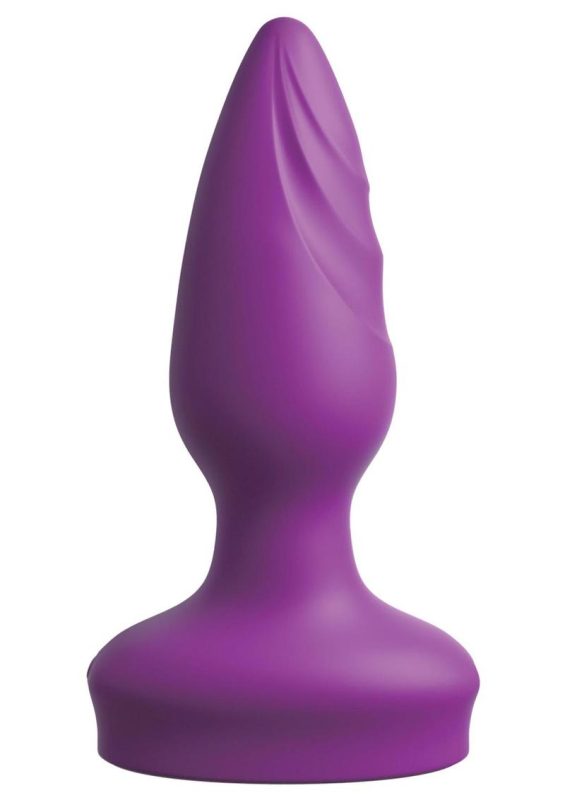 3Some Wall Banger Silicone Rechargeable Anal Plug with Remote Control - Purple