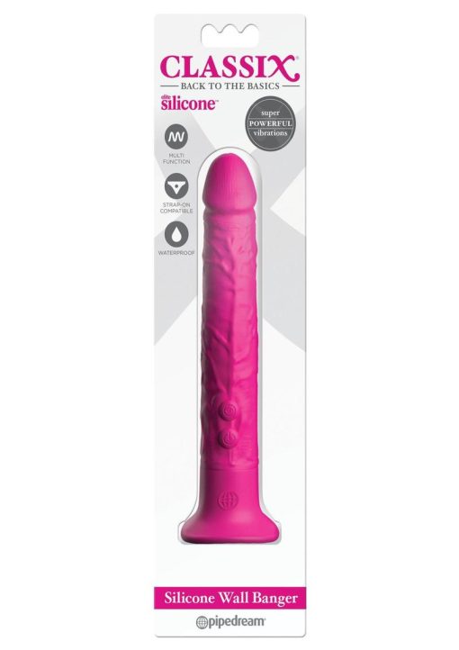 Classix Wall Banger 2.0 Silicone Vibrating Dildo 7.7in - Pink - Image 2