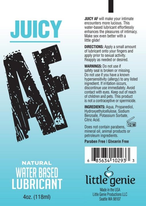 Juicy AF Natural Water Based Lubricant 4oz - Image 2