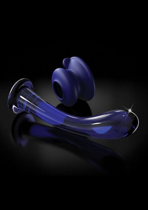 Icicles No 89 Glass G-Spot Wand With Bendable Silicone Suction Cup - Blue - Image 3