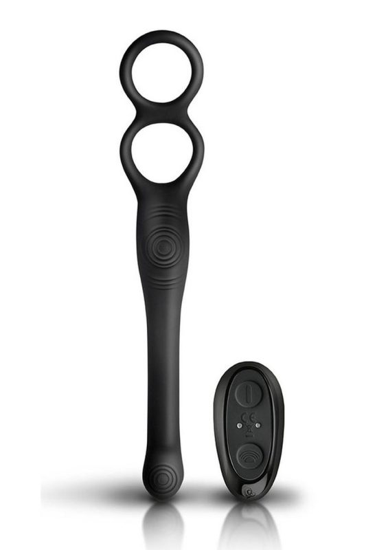 The-Vibe Silicone Rechargeable Anal Stimulator with Remote Control - Black/Silver