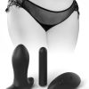 Hookup Panties Silicone Rechargeable Princess Panty With Remote Control- XL/2XL - Black - Image 4