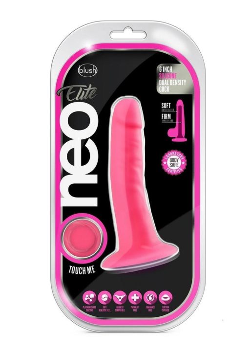 Neo Elite Silicone Dual Density Dildo 6in - Pink - Image 2